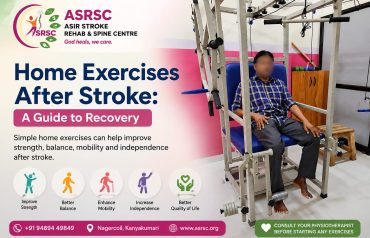 Stroke patient performing rehabilitation exercises at ASRSC Asir Stroke Rehab and Spine Centre Nagercoil